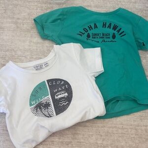 Bundle 5T Tees in White and Teal with Surf Graphics